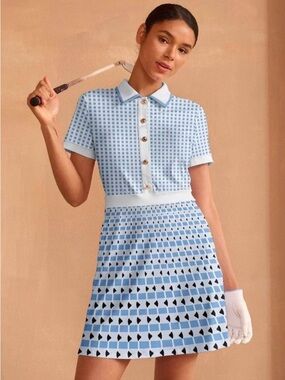 NWT ACEGOLFS Not So Classic Short Sleeve A-Line 36.5 Inch Dress Tennis Golf M